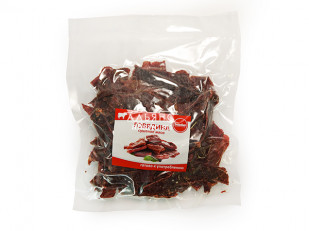 Картофель «Бруто» с солью 70 гр.: Говядина вяленая (строганина)