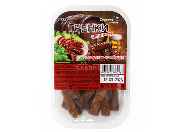 Сурские гренки Баварские колбаски (100 гр) в Кашире